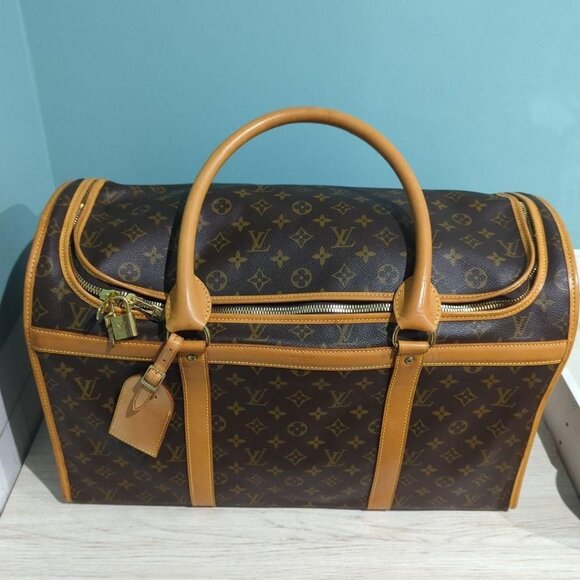 Authentic Louis Vuitton Sac Chien 50 Dog Carrier Monogram Pet Carrier Travel Bag - Picture 6 of 16